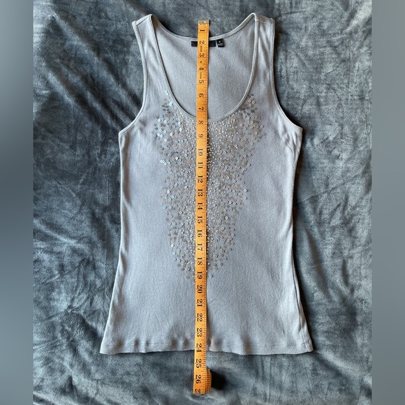 Apt 9 Gray Tank Top with Silver Sequins - Picture 9 of 9